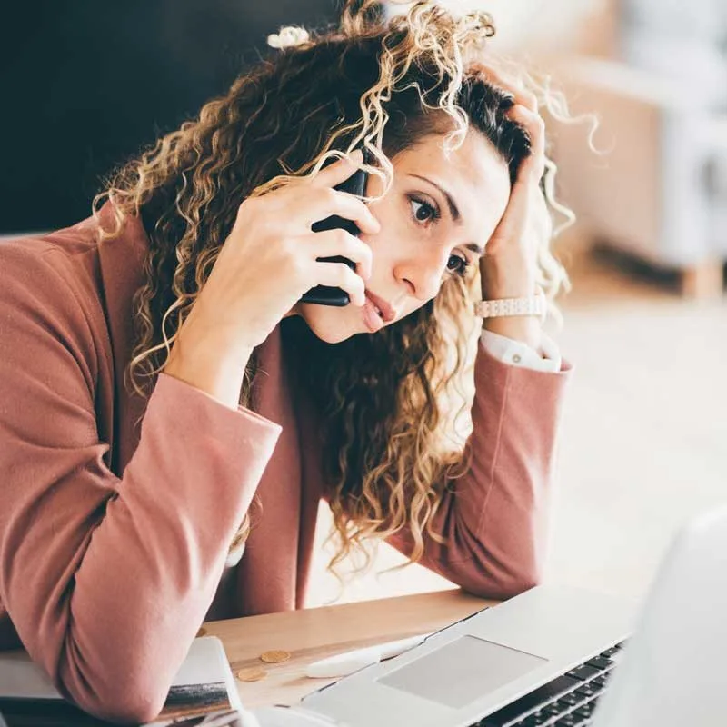 business woman stressed out