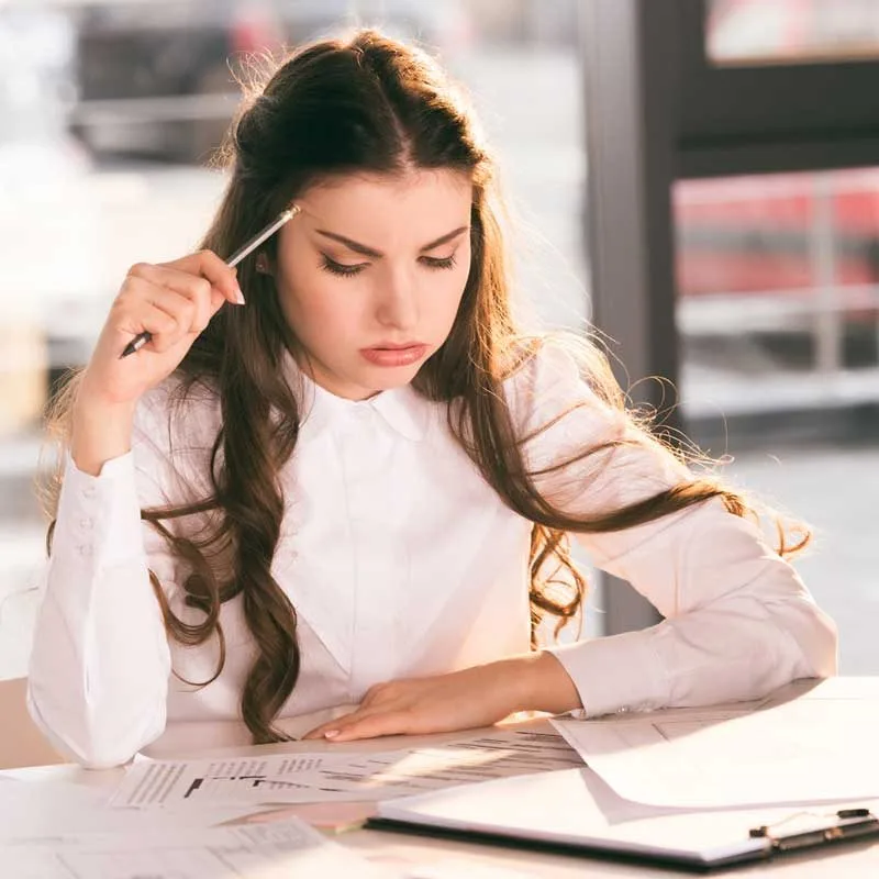business woman stressed out